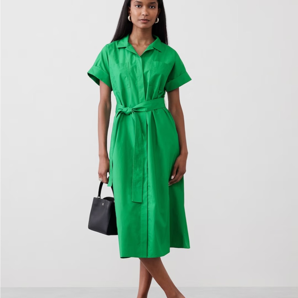 Tie-Waist Midi Shirtdress